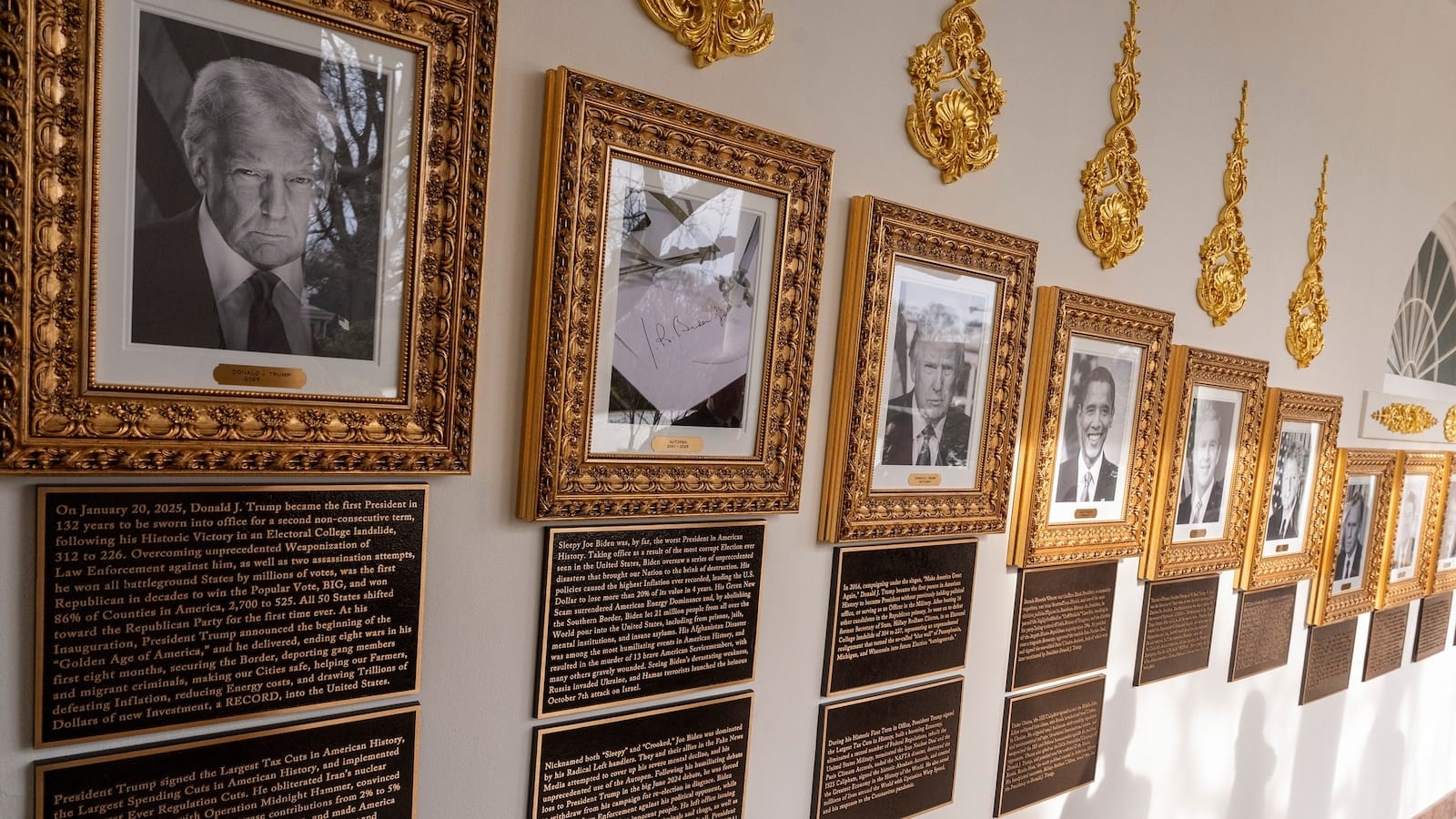 Trump's White House Plaques Subvert History for Political Payback