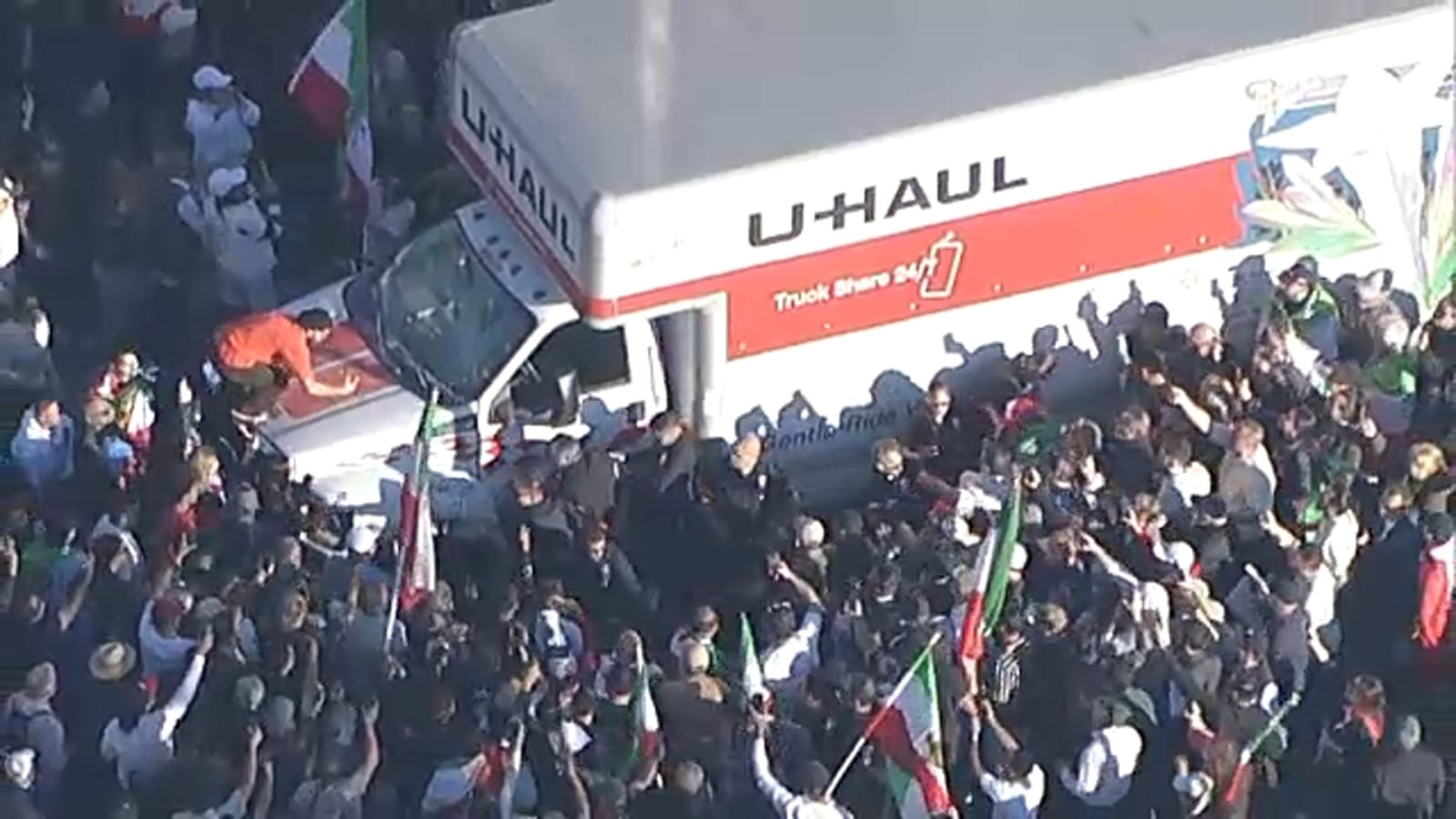 U-Haul Drives Through Crowd at Anti-Iran Protest in Westwood, Man Detained