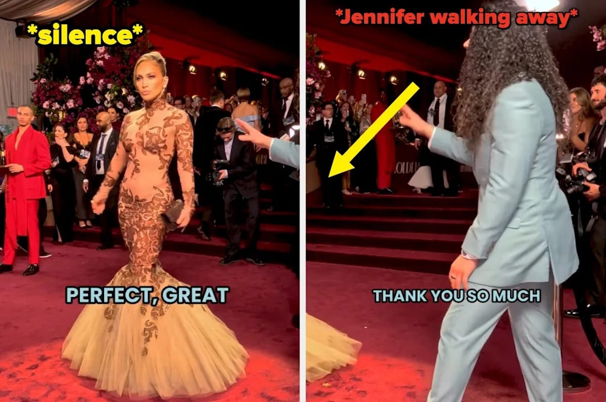 JLo Faces Scrutiny Over Viral Golden Globes Red Carpet Glambot Interaction