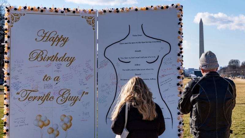 Giant Trump-Epstein Birthday Card Appears on National Mall
