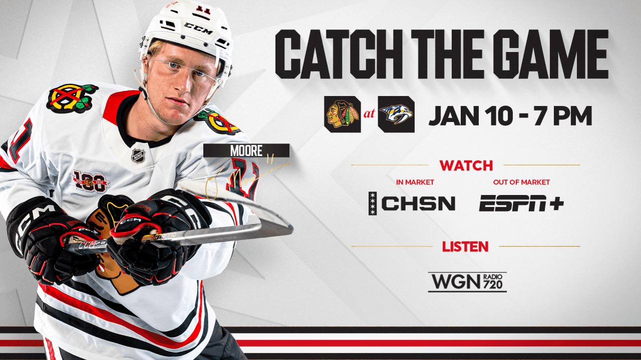 Blackhawks Face Predators in Nashville Saturday Night
